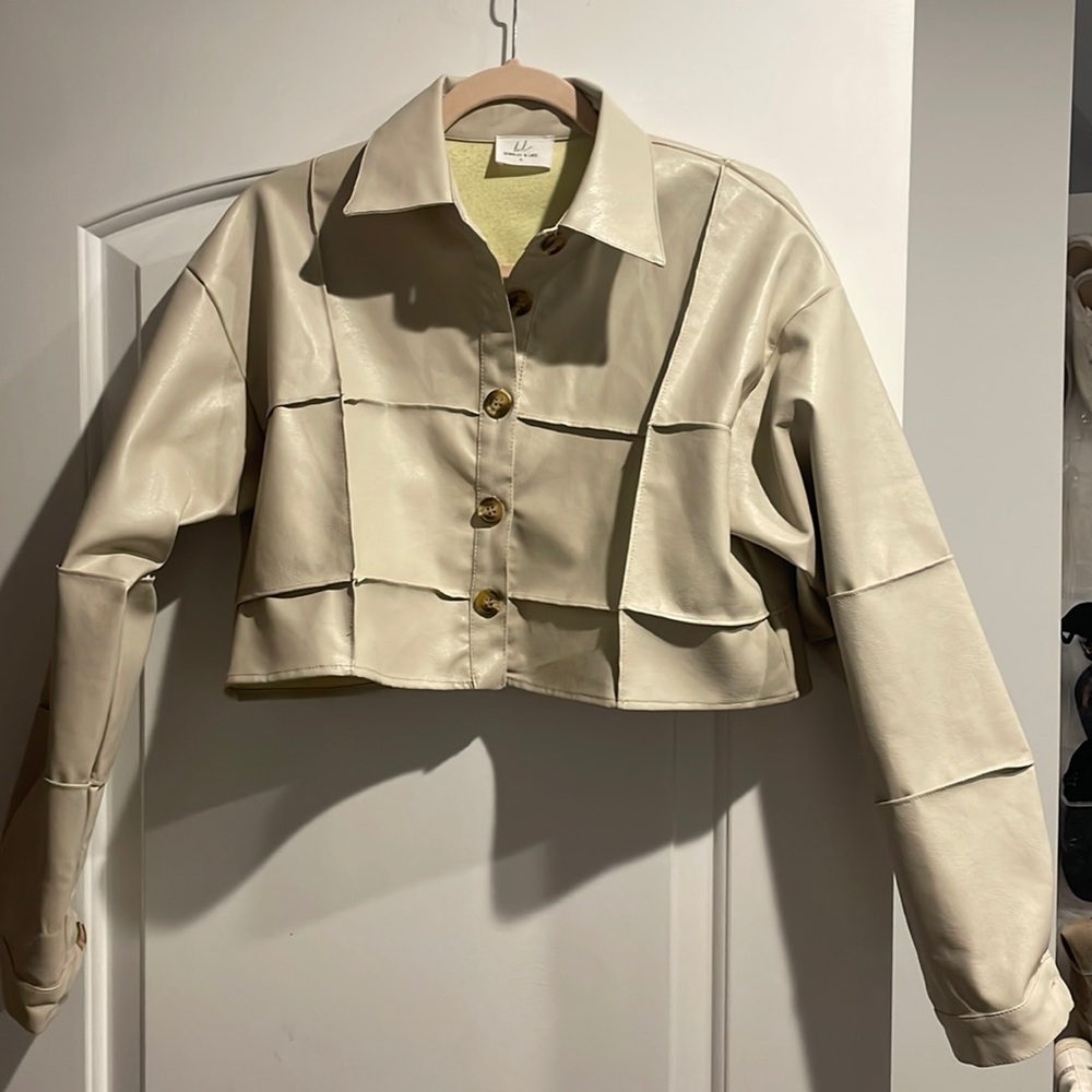 Faux leather shacket size small NWOT never worn